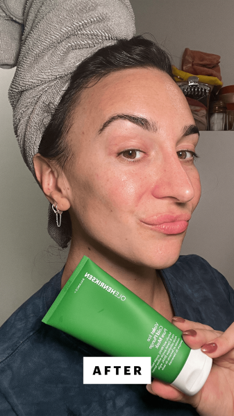 Wohlner after applying the Ole Henriksen Cold Plunge Pore Clay Mask